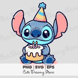 birthday stitch clipart svg / png / eps vector 01