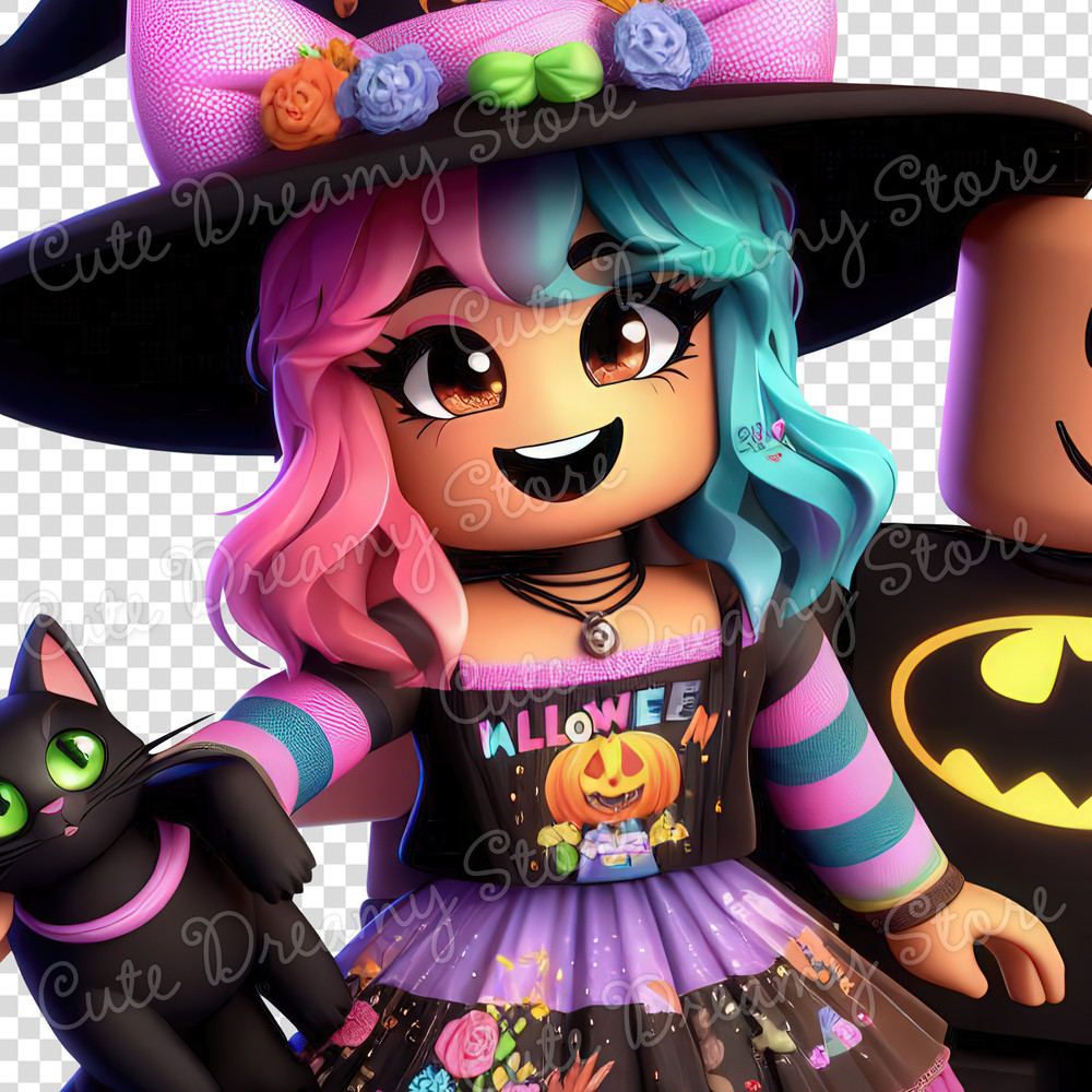 Roblox Halloween Girl And Boy Clipart PNG Transparent Backgound 1