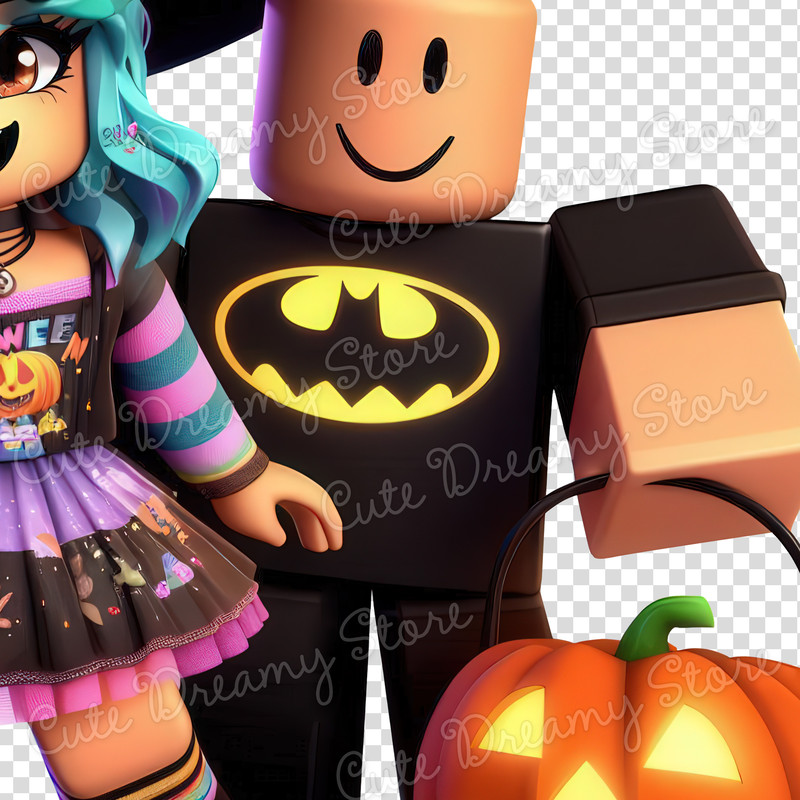 Roblox Halloween Girl And Boy Clipart PNG Transparent Backgound 2