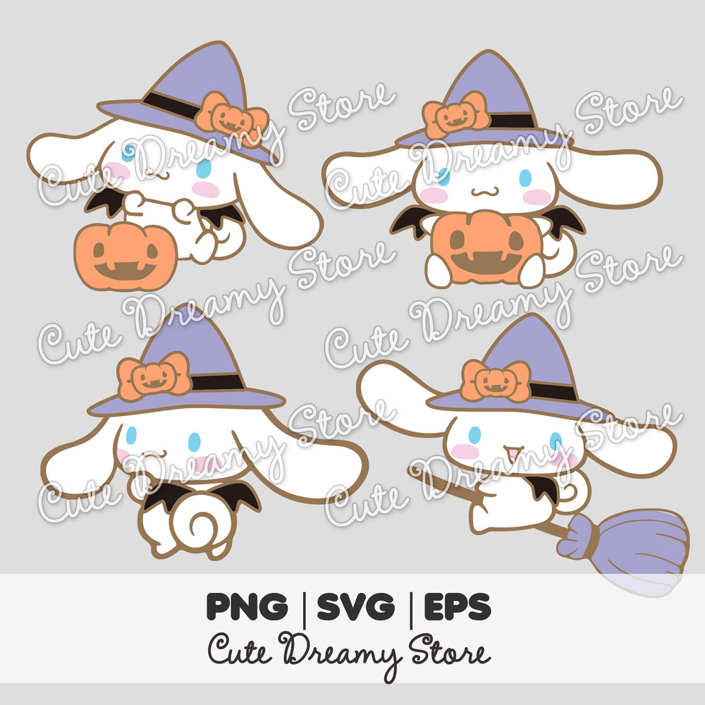 Halloween Cinnamoroll Clipart Bundle SVG PNG EPS Vector 0