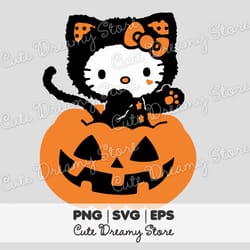 halloween pumpkin hello kitty clipart svg / png / eps vector 02