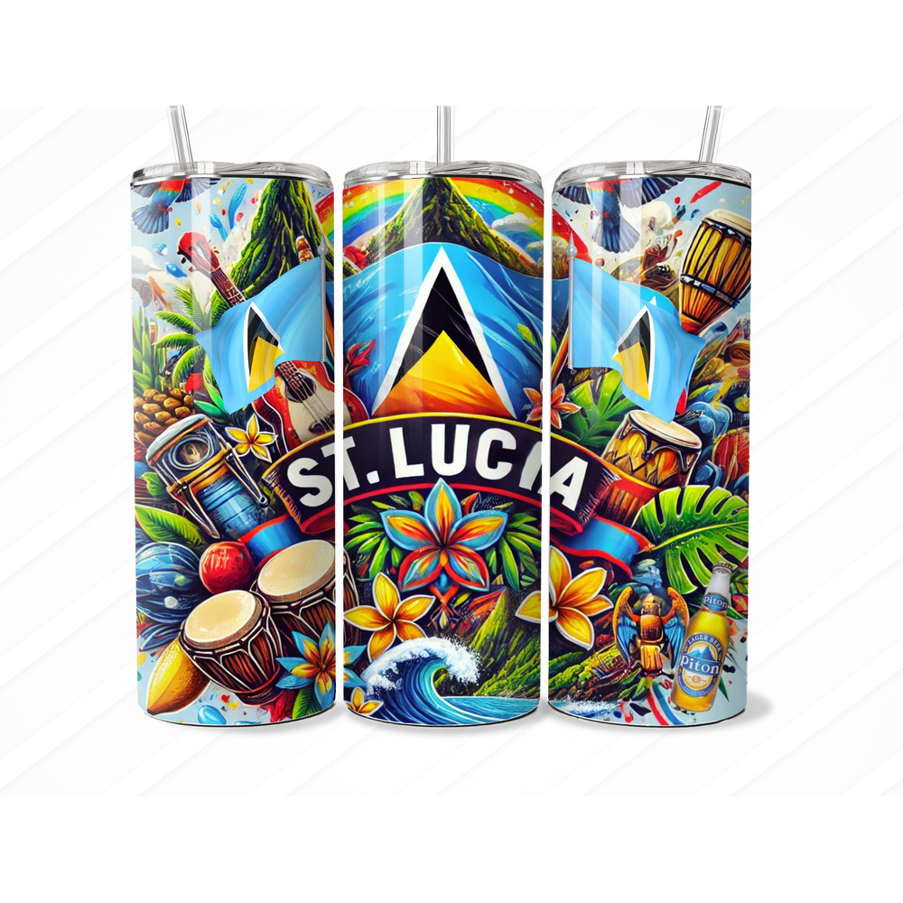 St Lucia Flag Digital Design For Tumblers Mugs TShirts Stickers Celebrate St Lucian Pride Instant 0