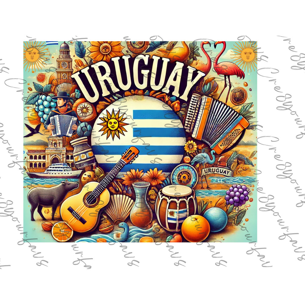 Uruguay Flag Digital Design Tumblers Mugs TShirts More Celebrate Uruguayan Pride 4