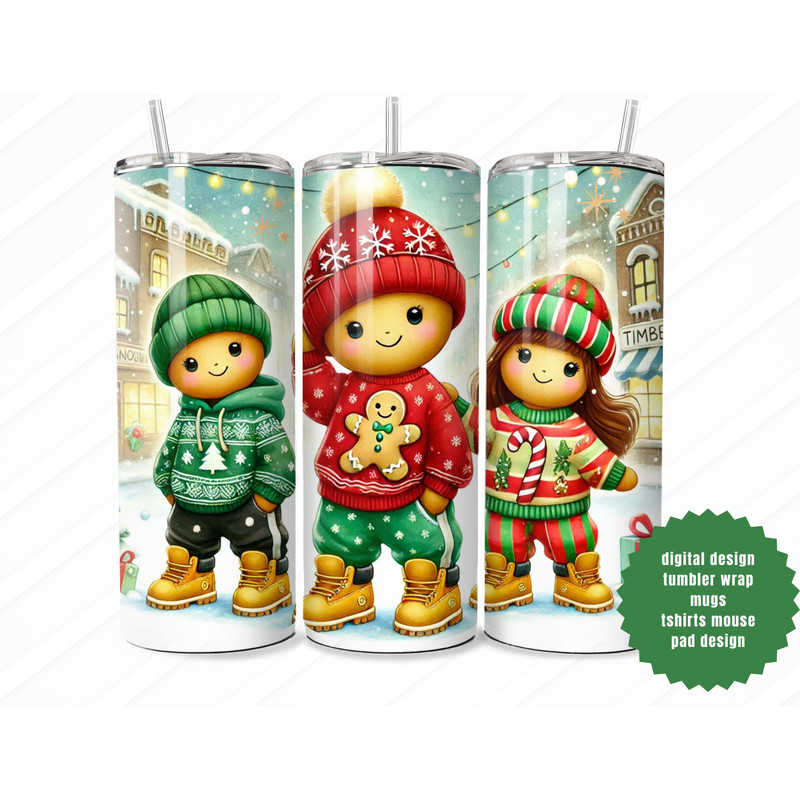 Gingerbread Christmas Digital Design Fun Holiday Art For Tumblers Stickers Mugs TShirts And More 1