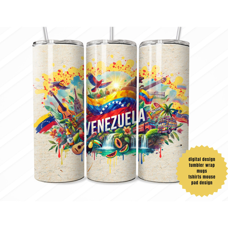 Venezuela Flag Digital Design Tumblers Stickers Mugs TShirts More Celebrate Venezuelan Pride 1