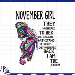 november girl they whispered to her you can't with stand the storm he whispered back i am the storm png, digital prints