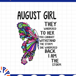august girl they whispered to her you can't with stand the storm he whispered back i am the storm png, digital prints
