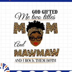 god gifted me two titles mom and mawmaw black mom svg, mothers day svg, black mom svg, black grandma svg