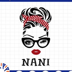 nani svg, nani birthday svg, nani gift design, nani face glasses svg png, nani christmas png, digital download