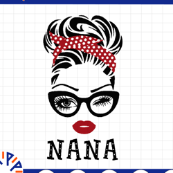 nana svg, nana birthday svg, nana gift design, nana face glasses svg png, nana christmas png, digital download