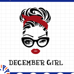 december girl svg, woman with glasses svg printable, girl with bandana design,december svg, png sublimation,cricut