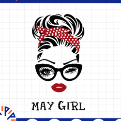 may girl svg, woman with glasses svg printable, girl with bandana design,may svg, png sublimation