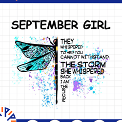 september girl hippie - whisper words of wisdom png, birthday gift, september birthday/ sublimation printing,