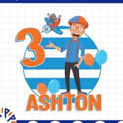 birthday blippi boy svg, boy birthday matching svg, custom name and age birthday svg, family matching boy svg, digital d