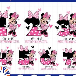 bundle birthday boy girl number one to seven svg, happy birthday svg, micky birthday squad, minnie mouse svg, magical ki