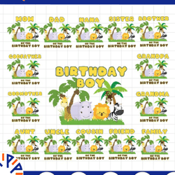 safari birthday bundle boy png,family birthday png, matching family safari png, zoo birthday png, digital download