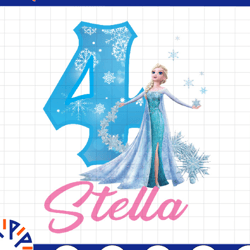 personalized frozen number birthday, elsa girl's birthday png, frozen matching family png, happy birthday girl png