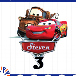 personalized disney cars birthday png , cars birthday png , custom name age disney cars raglan option png