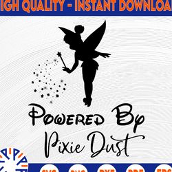 powered by pixie dust svg, tinkerbell svg, fairy svg, tinkerbell cut file, funny svg, disney svg, fairy dust svg