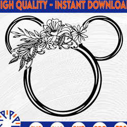 disney minnie floral svg, disney wreath svg, minnie mouse svg, minnie wreath svg, laurel svg, mickey mouse svg, disney