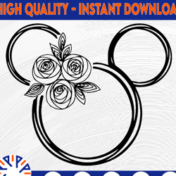 minnie floral svg, disney wreath svg, minnie mouse svg, minnie wreath svg, laurel svg, mickey mouse svg, disney svg
