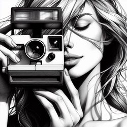 Polaroid Camera Art Digital Image No. 1 by Cam Views