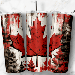 canadian flag 20 oz skinny tumbler wrap sublimation design digital download digital paper waving flag of canada tumbler