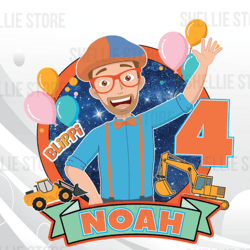 personalized blippi theme birthday boy, blippi, blippi birthday, custom digital download