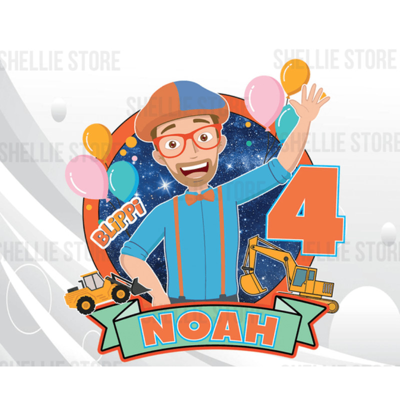 Personalized Blippi Theme Birthday Boy Blippi Blippi Birthday Custom Digital Download 0