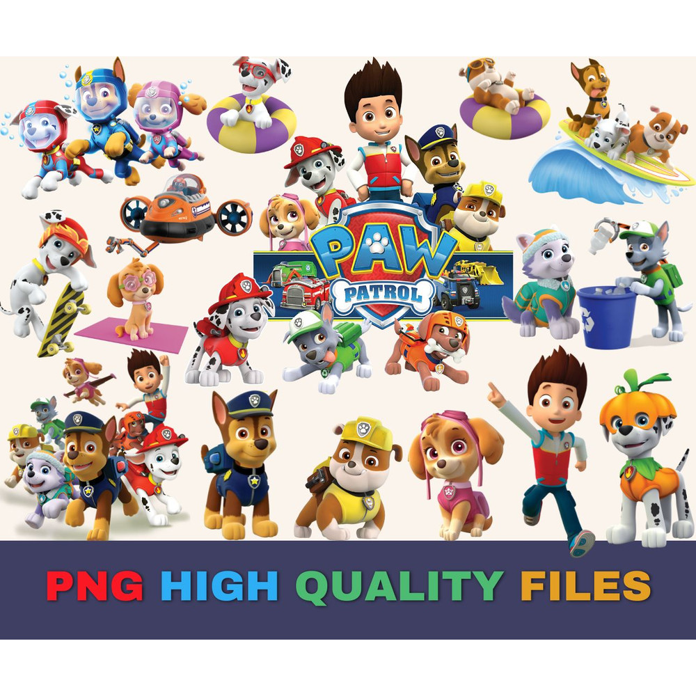 Paw Patrol Svg Bundle Paw Patrol Designs Bundle Paw Patrol Cricut Files Paw Patrol Clipart 0