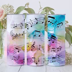 musical notes 20 oz skinny tumbler wrap sublimation design, music teacher tumbler, digital download png