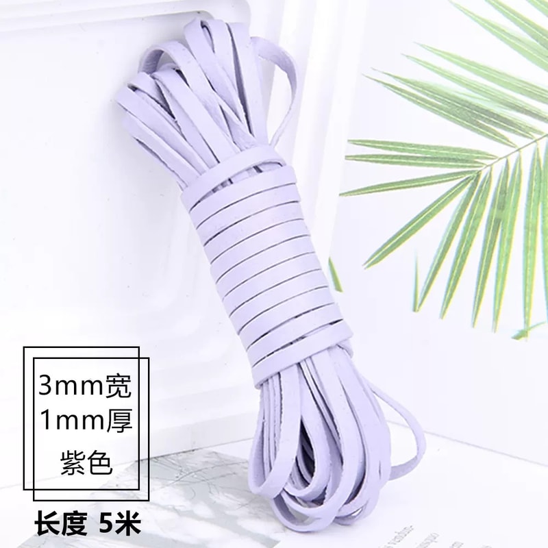 3mm Colored Lacquered Cowhide Rope First Layer Cowhide Vegetable Tanned Leather Flat Braided Hand 1MM Thick 22