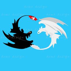 toothless and light fury svg
