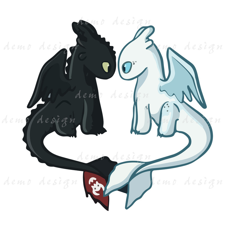 HTTYD 3 Toothless And Light Fury Svg 0