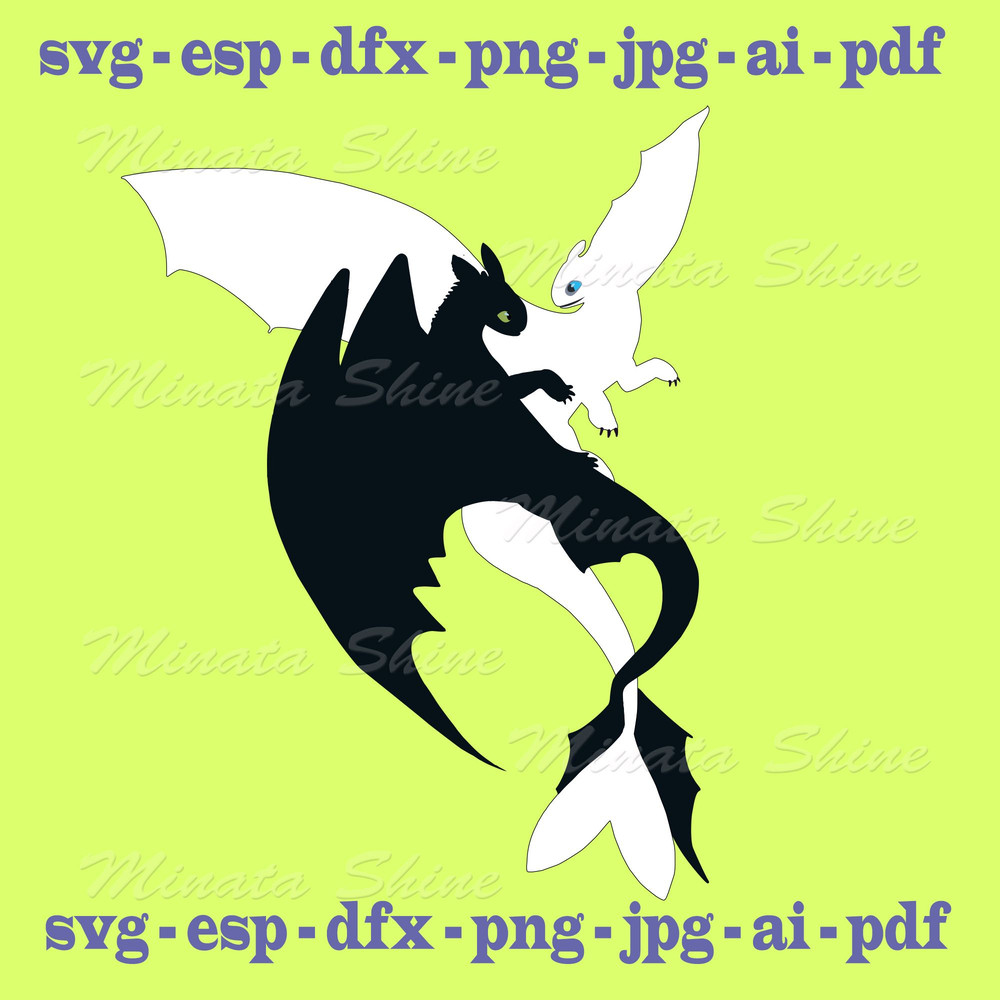 Toothless And Light Fury Svg Toothless And Light Fury 0