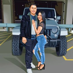 i will draw a personalized portrait - couple gift , family art , pet - portrait from photo