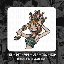 nami - one piece embroidery design