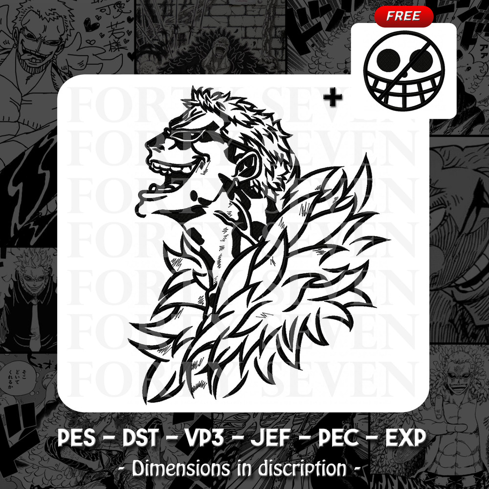 Doflamingo One Piece Embroidery Design 0