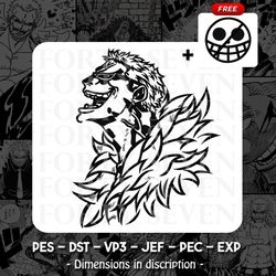 doflamingo - one piece embroidery design