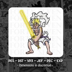 luffy - one piece embroidery design