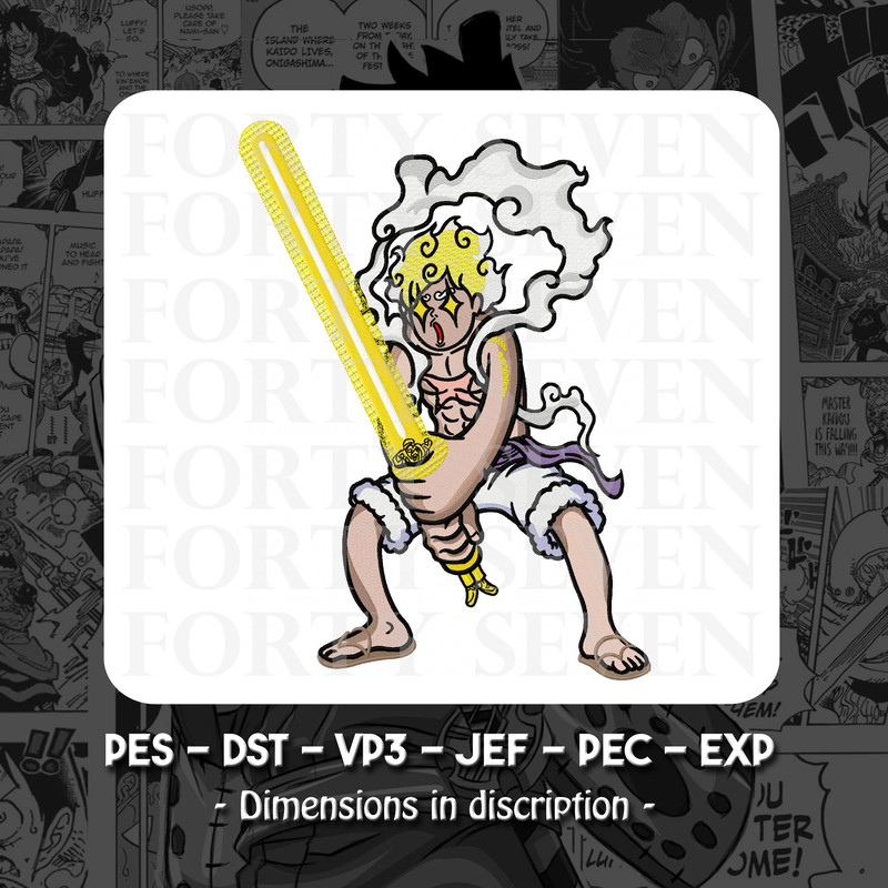 Luffy One Piece Embroidery Design 0