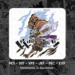 luffy gear 5 - one piece embroidery design