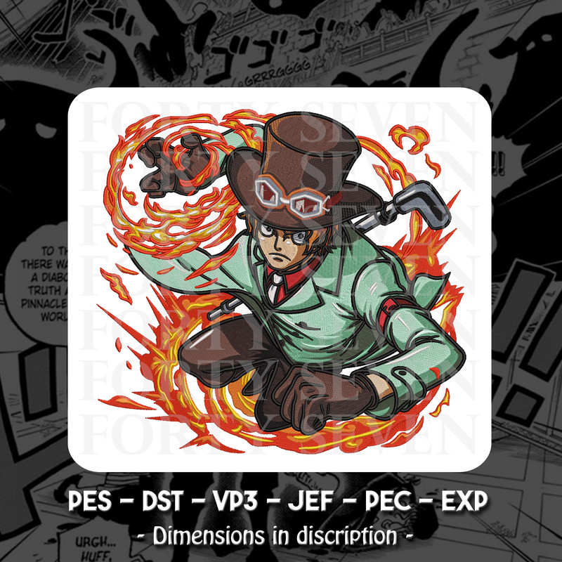 Sabu One Piece Embroidery Design 0