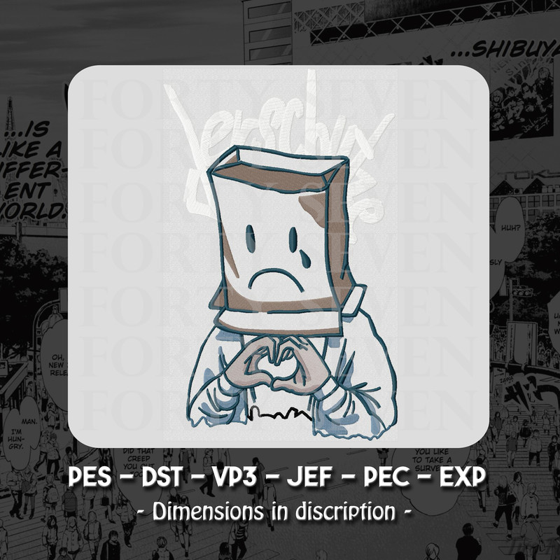 Sad Love Embroidery Design 0