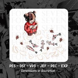 fish girl - embroidery design