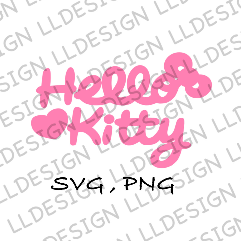 SVG Kitty Kawaii Svg Png Kitty Cute Logo Svg Kitty Bow Cute for Cricut Silhouette Instant Download 0