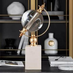 anyhouz 26cm modern creative glass globe tabletop home decor modern art living room display