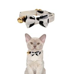 anywags cat collar spotted bow with safety buckle, bell, and durable strap stylish and comfortable pet accessor
