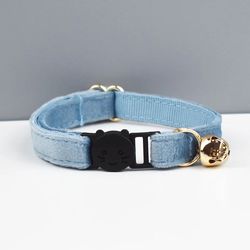 anywags cat collar light blue with safety buckle, bell, and durable strap stylish and comfortable pet accessory