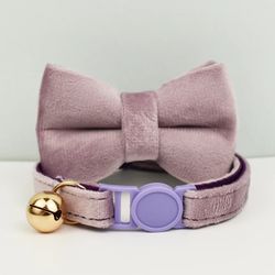 anywags cat collar purple pink bow with safety buckle, bell, and durable strap stylish and comfortable pet accesso